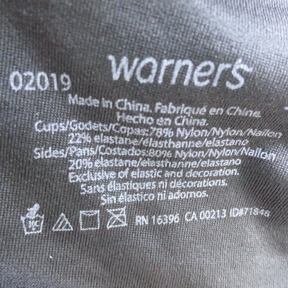 Warner's Padded Cup 38C Wire Free Black Lace & Black 38C Wired Bra No padding - Picture 13 of 16